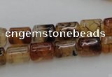 CAG4132 15.5 inches 8*11mm tube dragon veins agate beads