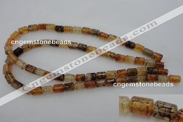 CAG4132 15.5 inches 8*11mm tube dragon veins agate beads