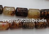 CAG4133 15.5 inches 10*14mm tube dragon veins agate beads