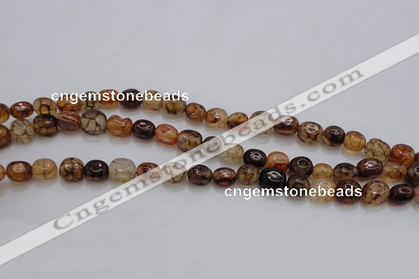 CAG4139 15.5 inches 6*8mm nuggets dragon veins agate beads