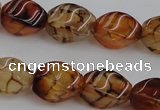 CAG4150 15.5 inches 8*12mm twisted rice dragon veins agate beads