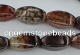 CAG4154 15.5 inches 10*20mm twisted rice dragon veins agate beads