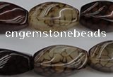 CAG4155 15.5 inches 13*25mm twisted rice dragon veins agate beads