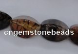 CAG4158 15.5 inches 10*14mm trihedron dragon veins agate beads