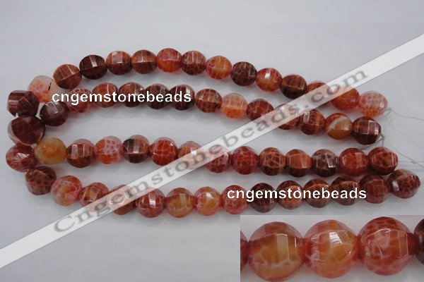 CAG4171 15.5 inches 14mm pumpkin natural fire agate beads