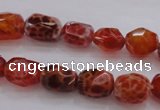 CAG4175 15.5 inches 9*12mm faceted nuggets natural fire agate beads