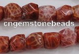 CAG4176 15.5 inches 10*11mm faceted nuggets natural fire agate beads