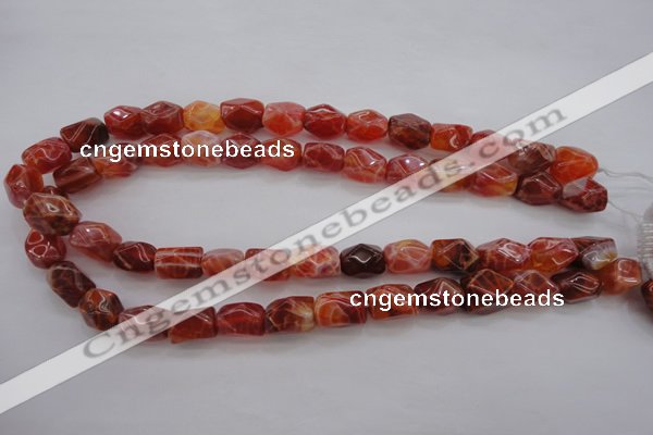 CAG4177 15.5 inches 10*14mm faceted nuggets natural fire agate beads