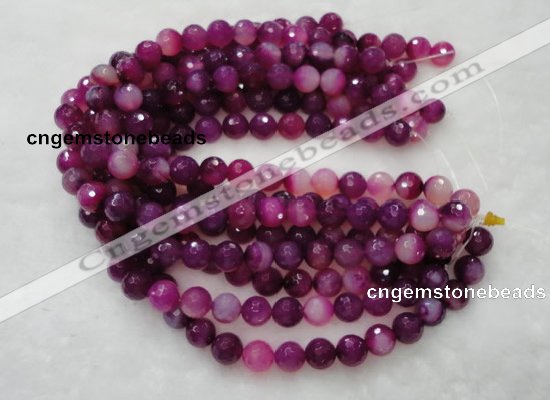 CAG418 15.5 inches 14mm faceted round agate beads Wholesale