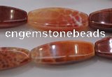 CAG4188 15.5 inches 10*30mm tetrahedron natural fire agate beads