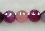 CAG419 15.5 inches 16mm faceted round agate beads Wholesale