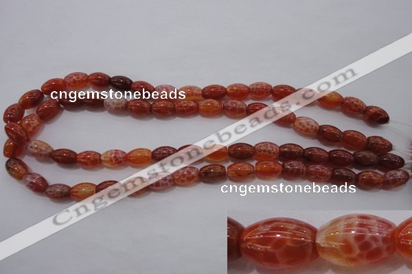 CAG4190 15.5 inches 8*12mm rice natural fire agate beads