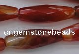 CAG4198 15.5 inches 12*35mm faceted rice natural fire agate beads