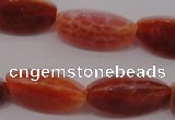 CAG4200 15.5 inches 8*16mm twisted trihedron natural fire agate beads