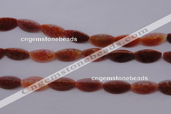 CAG4205 15.5 inches 10*20mm trihedron natural fire agate beads