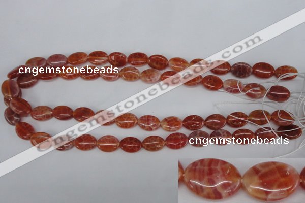 CAG4212 15.5 inches 10*14mm oval natural fire agate beads