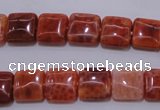 CAG4227 15.5 inches 10*10mm square natural fire agate beads