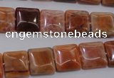 CAG4228 15.5 inches 12*12mm square natural fire agate beads