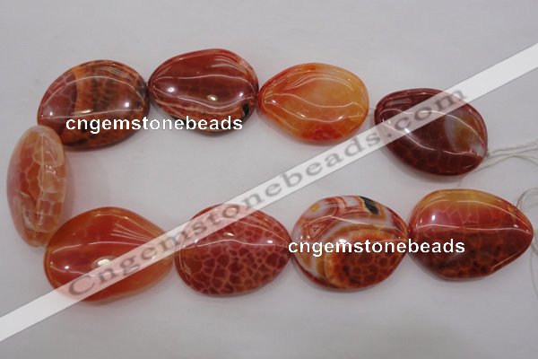 CAG4233 15.5 inches 28*40mm - 33*45mm freeform natural fire agate beads