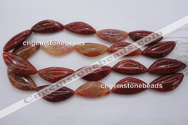CAG4236 15.5 inches 18*39mm triangle natural fire agate beads