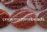 CAG4240 15.5 inches 22*30mm twisted oval natural fire agate beads