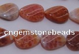 CAG4245 15.5 inches 13*18mm twisted flat teardrop natural fire agate beads