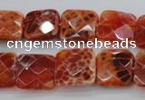 CAG4252 15.5 inches 16*16mm faceted square natural fire agate beads