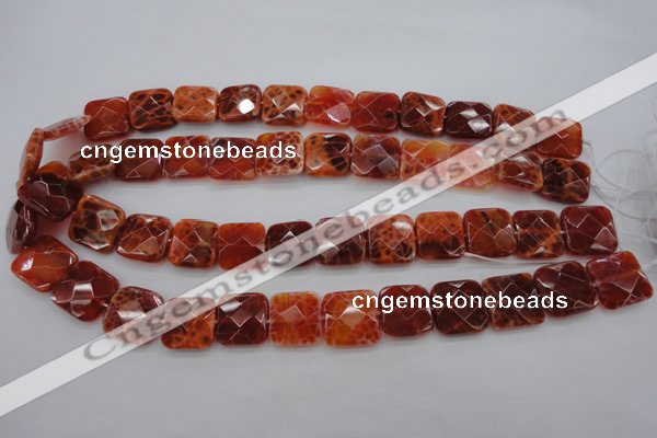 CAG4252 15.5 inches 16*16mm faceted square natural fire agate beads