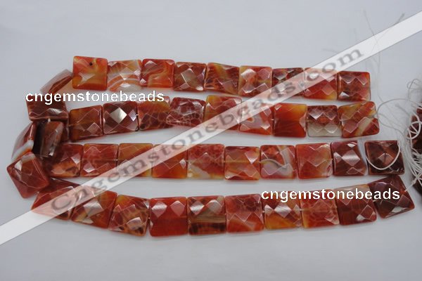 CAG4253 15.5 inches 18*18mm faceted square natural fire agate beads