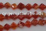 CAG4260 15.5 inches 6*6mm faceted diamond natural fire agate beads