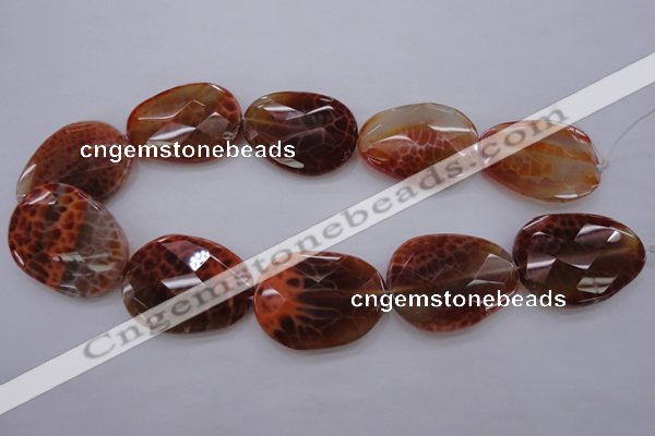 CAG4280 15.5 inches 28*39mm faceted freeform natural fire agate beads