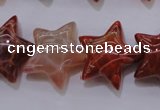 CAG4292 15.5 inches 20*22mm star natural fire agate beads