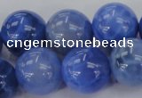 CAG4304 15.5 inches 12mm round dyed blue fire agate beads