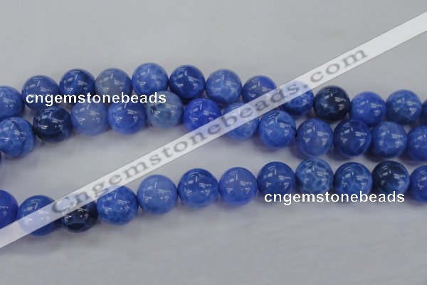 CAG4304 15.5 inches 12mm round dyed blue fire agate beads