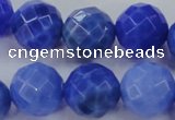 CAG4314 15.5 inches 12mm faceted round dyed blue fire agate beads