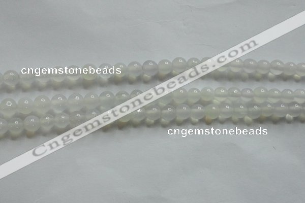 CAG4340 15.5 inches 4mm round white agate beads wholesale
