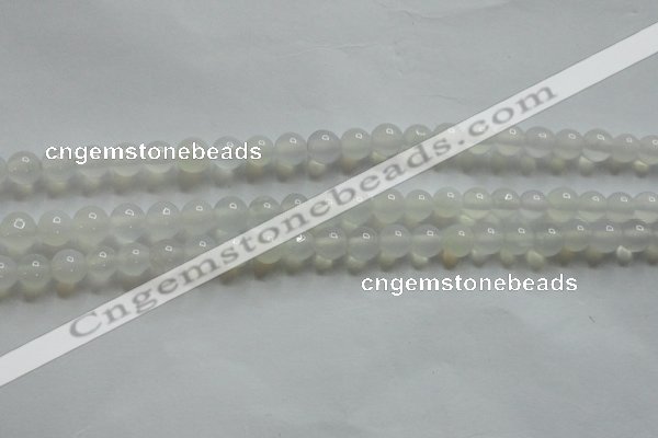 CAG4340 15.5 inches 4mm round white agate beads wholesale