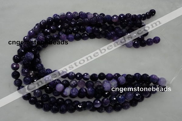 CAG436 15.5 inches 10mm faceted round dark purple agate beads