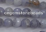 CAG4361 15.5 inches 6mm faceted round blue lace agate beads