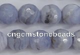 CAG4364 15.5 inches 12mm faceted round blue lace agate beads