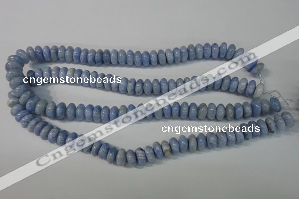 CAG4373 15.5 inches 6*12mm rondelle dyed blue lace agate beads