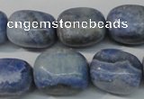 CAG4379 15.5 inches 15*20mm nuggets dyed blue lace agate beads