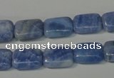 CAG4388 15.5 inches 10*14mm rectangle dyed blue lace agate beads