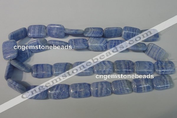 CAG4390 15.5 inches 18*25mm rectangle dyed blue lace agate beads