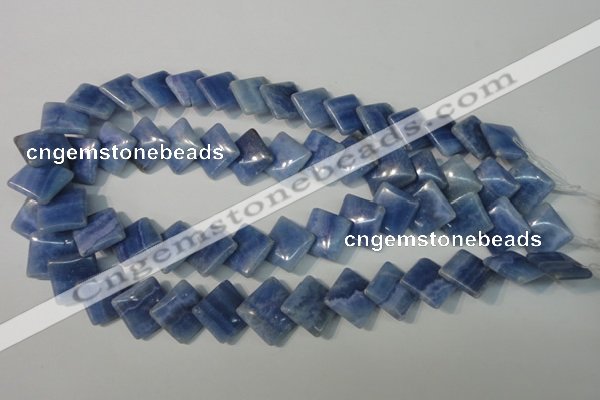 CAG4398 15.5 inches 18*18mm diamond dyed blue lace agate beads