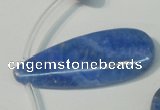 CAG4400 Top-drilled 16*28mm – 16*38mm flat teardrop blue lace agate beads
