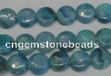 CAG4420 15.5 inches 10mm flat round dyed blue lace agate beads