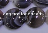 CAG4448 15.5 inches 25mm flat round botswana agate beads wholesale