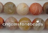 CAG4474 15.5 inches 12mm faceted round pink botswana agate beads