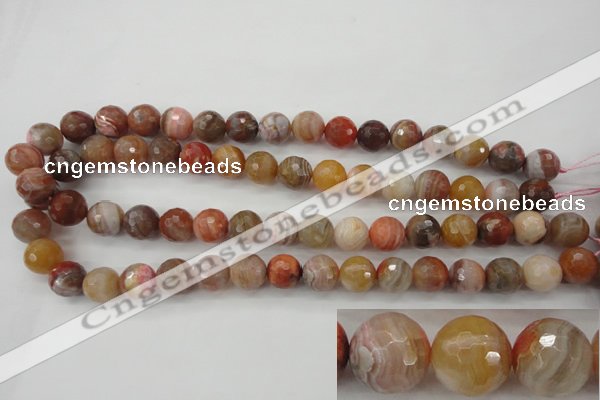 CAG4474 15.5 inches 12mm faceted round pink botswana agate beads